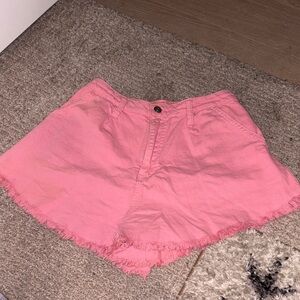 Mustard Seed Pink Frayed Hem Skorts